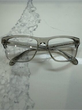 Oliver Peoples Clear Translucent Rectangular Eyeglasses